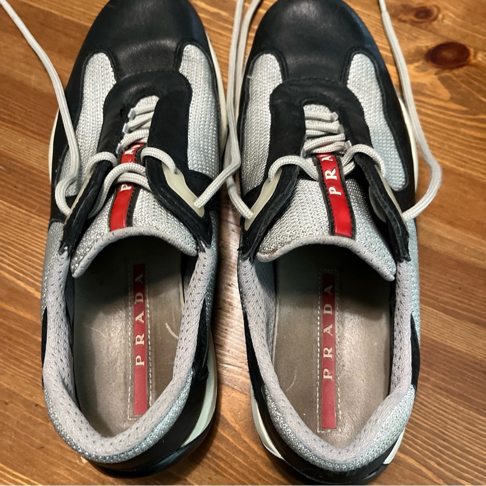 Prada Black and Gray Sleek Sneakers